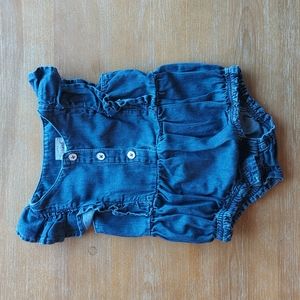 Denim Romper 6-9m EUC